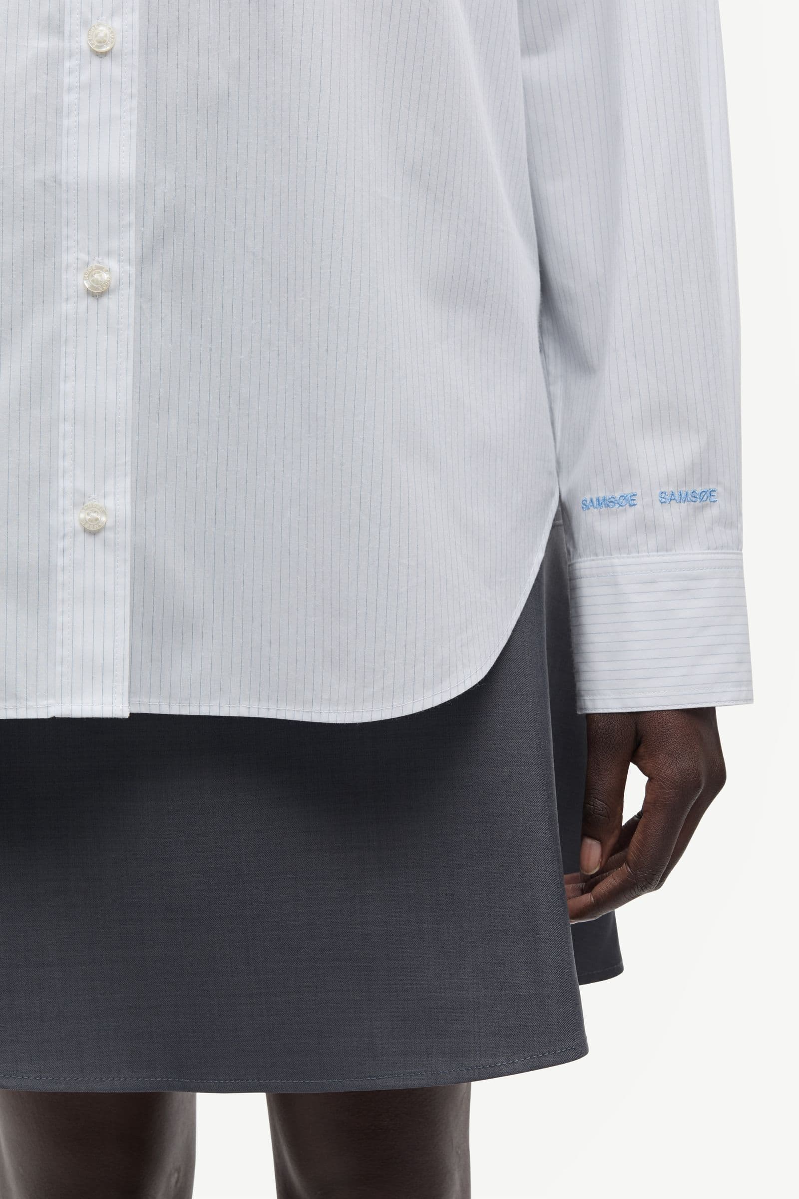Salova pocket shirt 15756 White Pinstripe