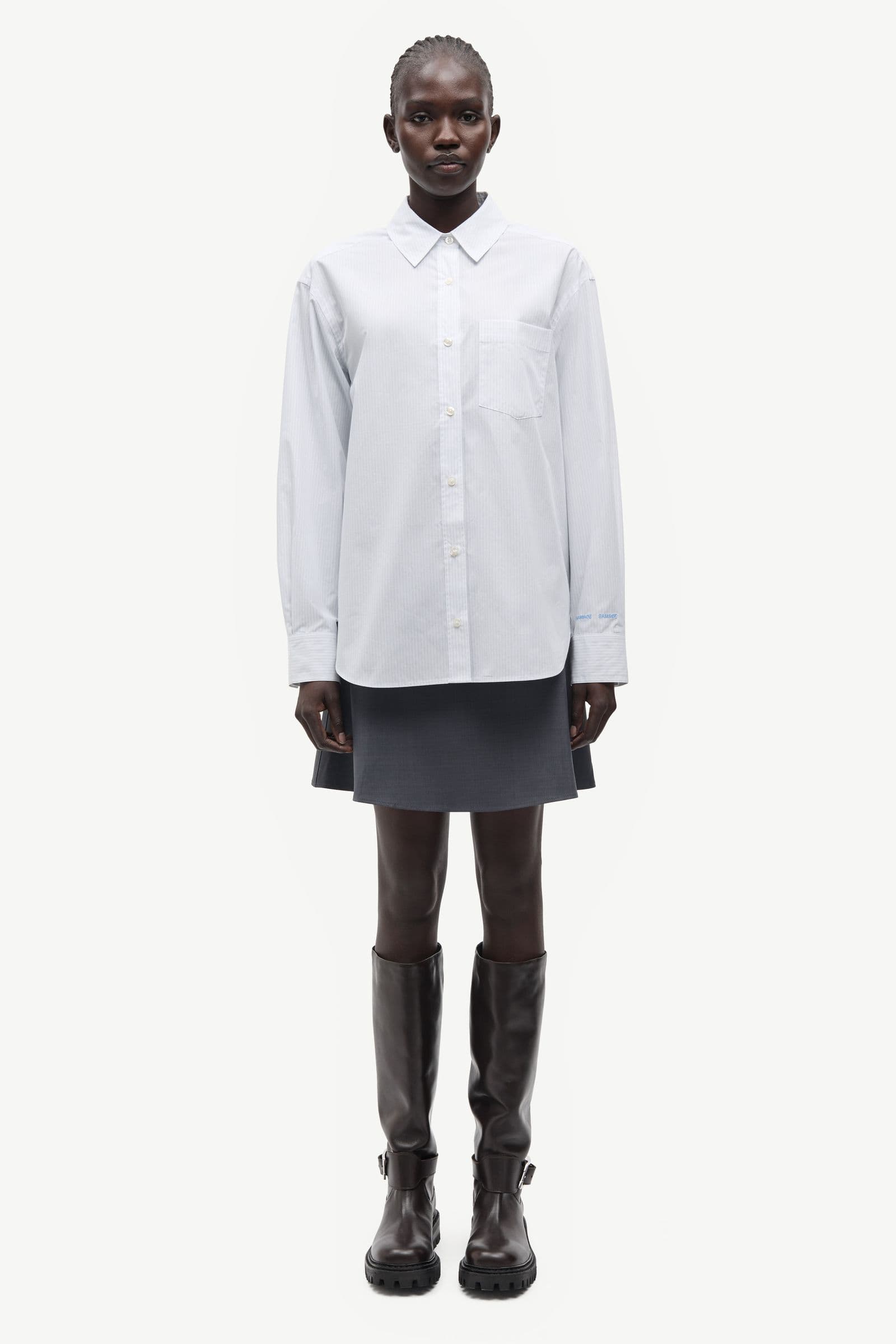 Salova pocket shirt 15756 White Pinstripe