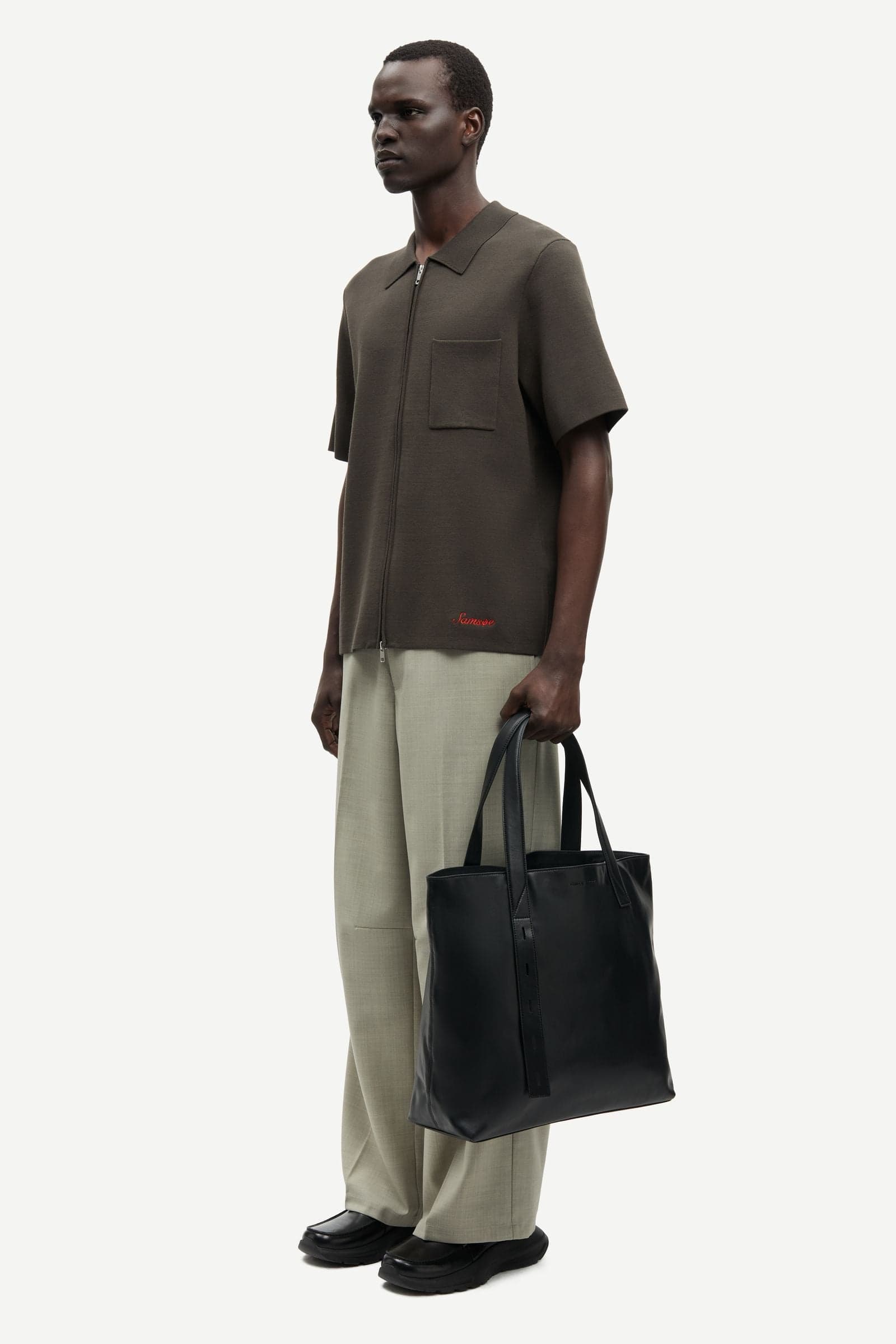 Sarico zip shirt ss 15825 Black Olive