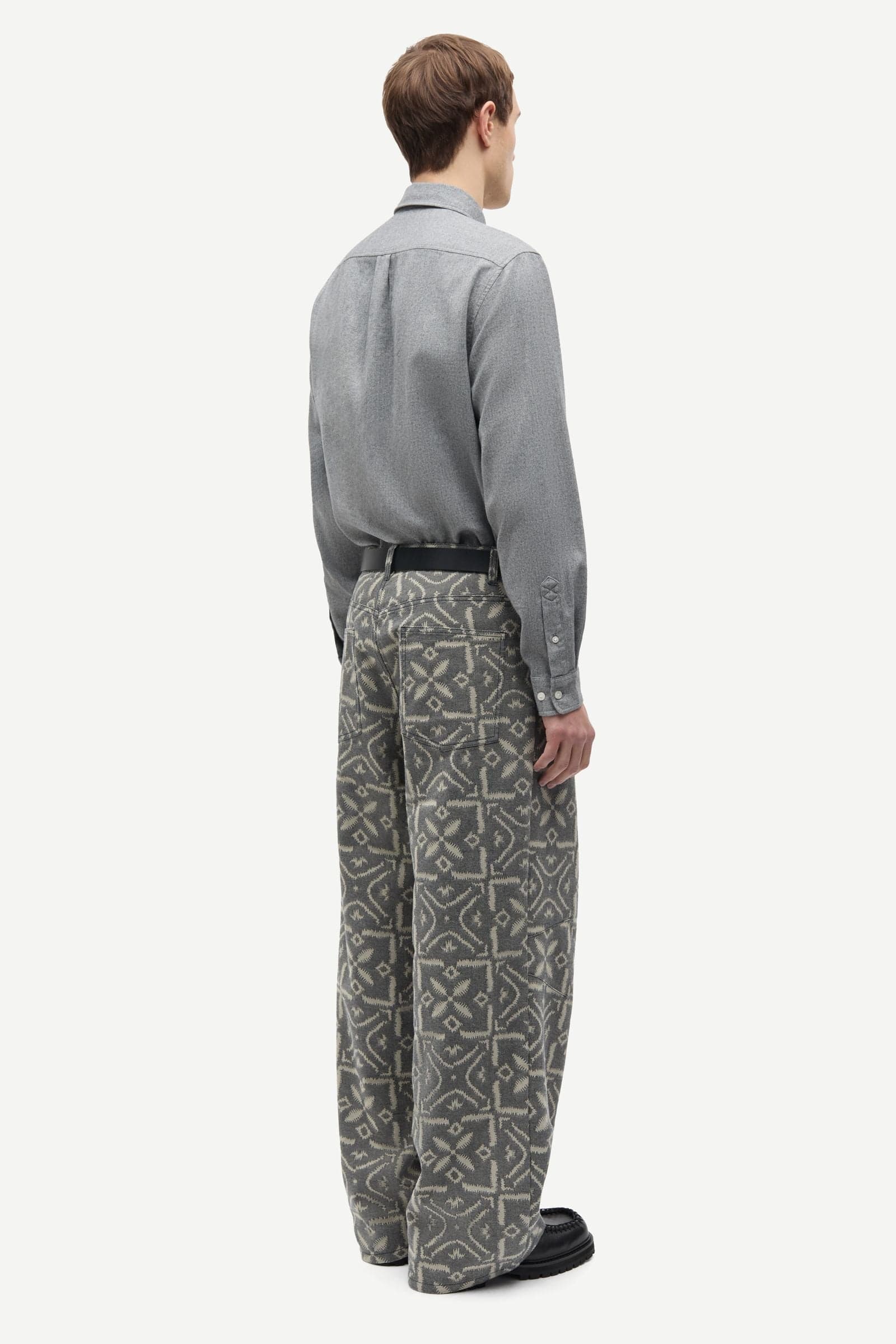 Saliam NJ shirt 15839 Grey Herringbone
