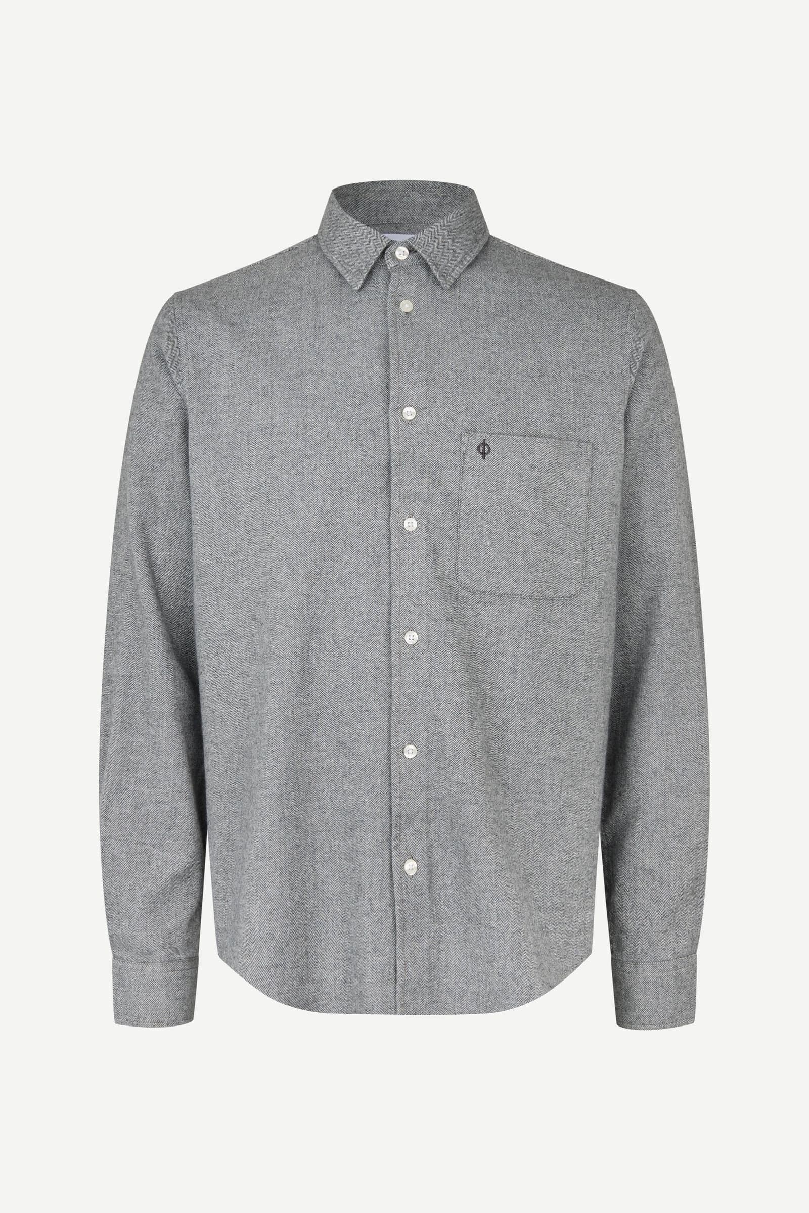 Saliam NJ shirt 15839 Grey Herringbone