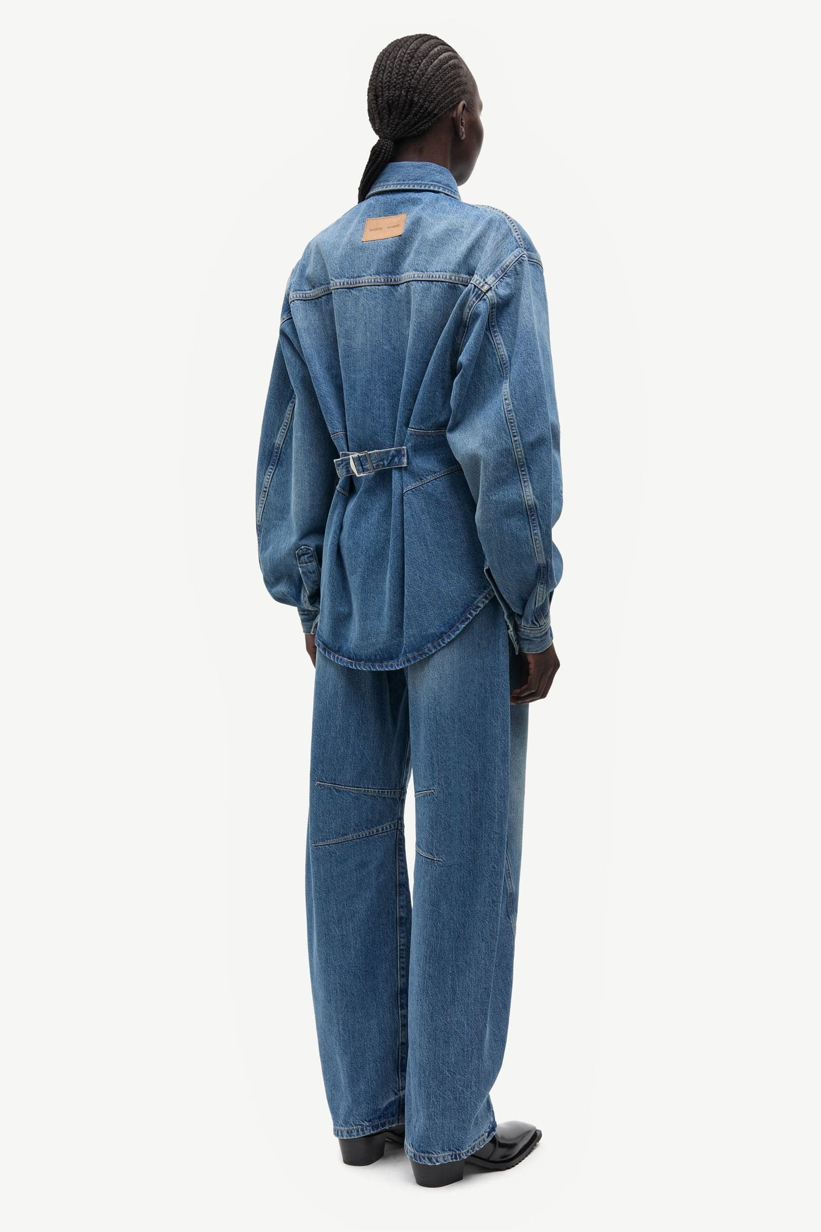Saharp seam shirt 16141 Sephia blue