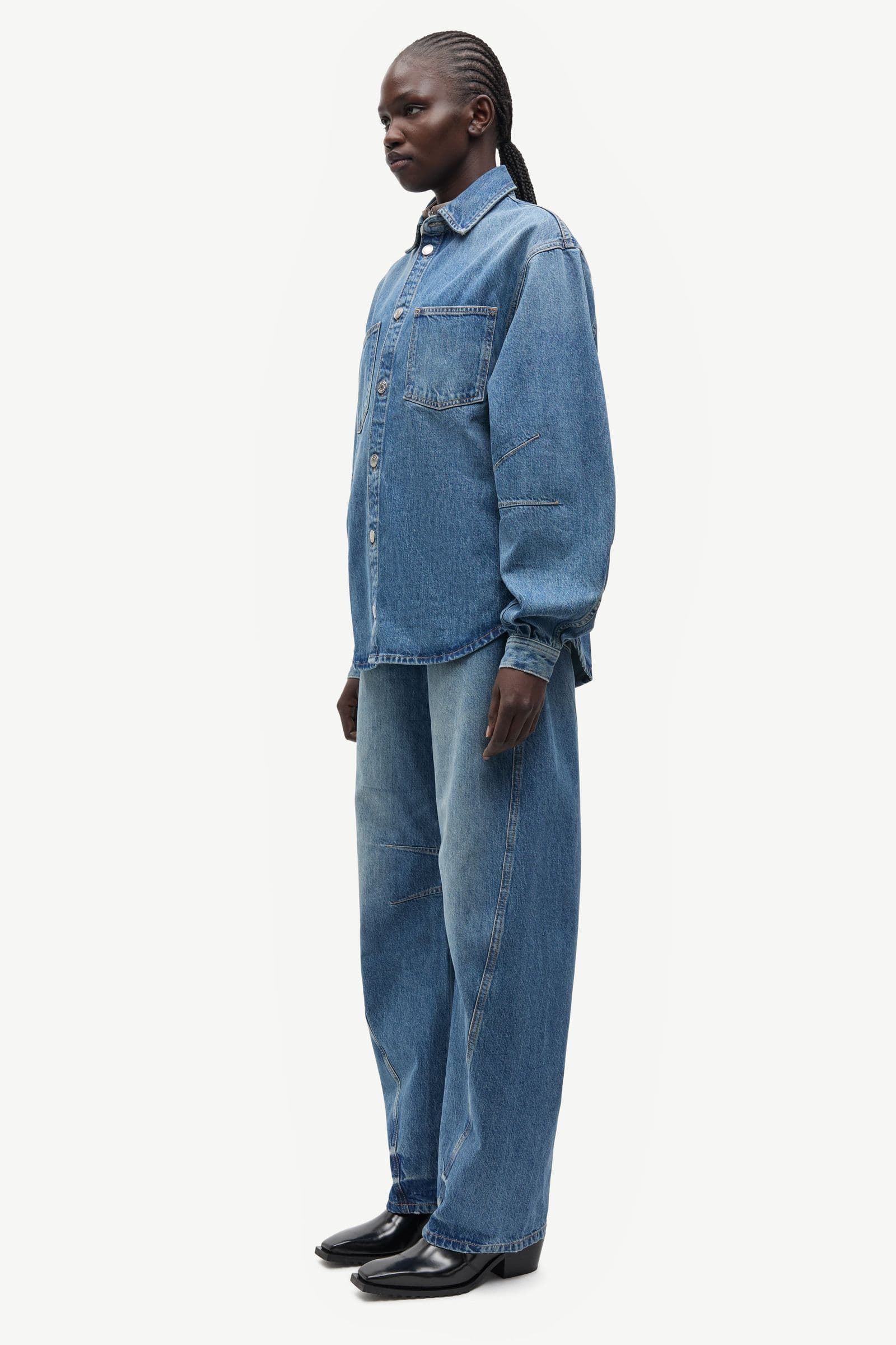 Saharp seam shirt 16141 Sephia blue