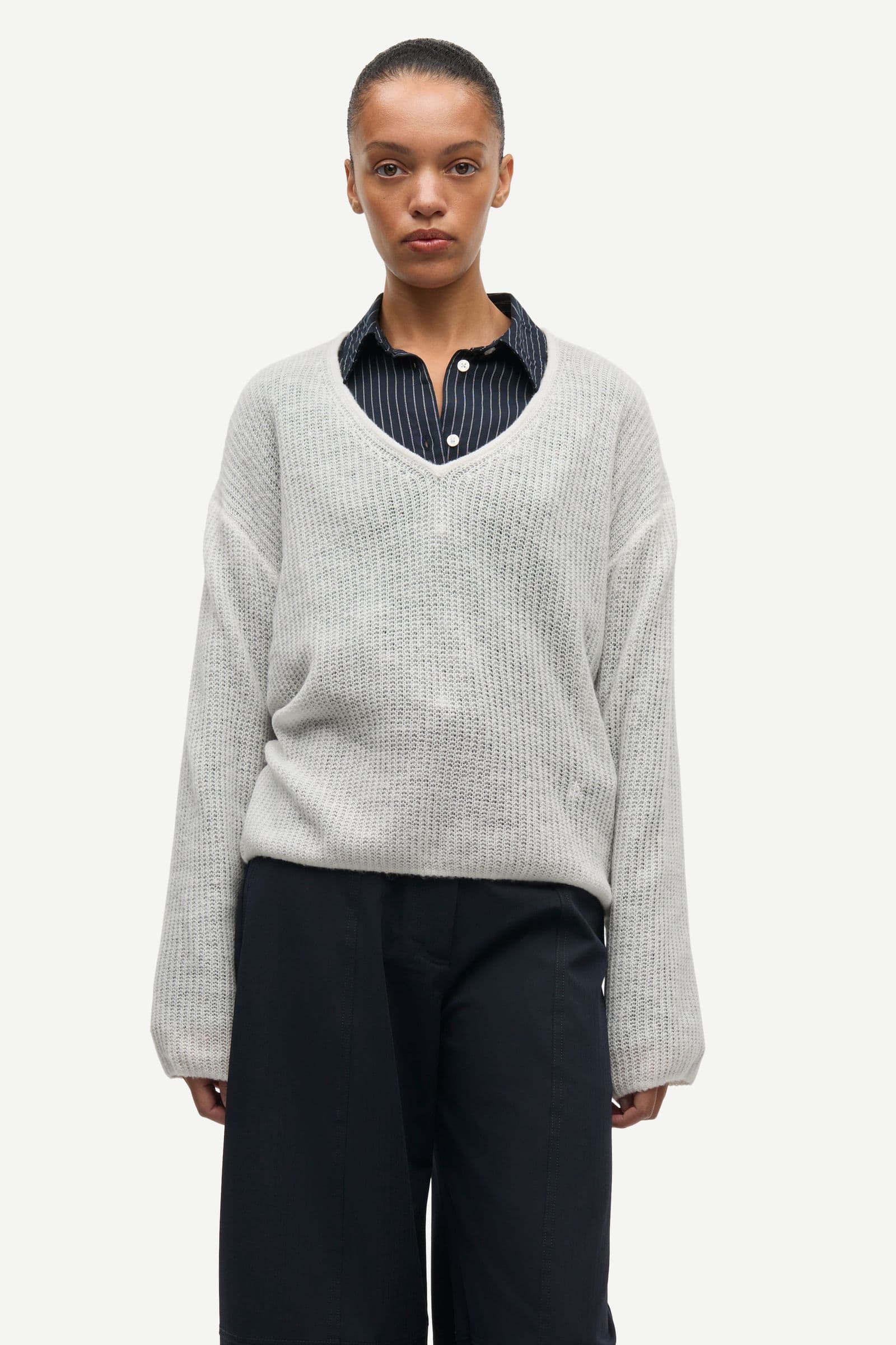 Sakia v-neck 16216 Egret