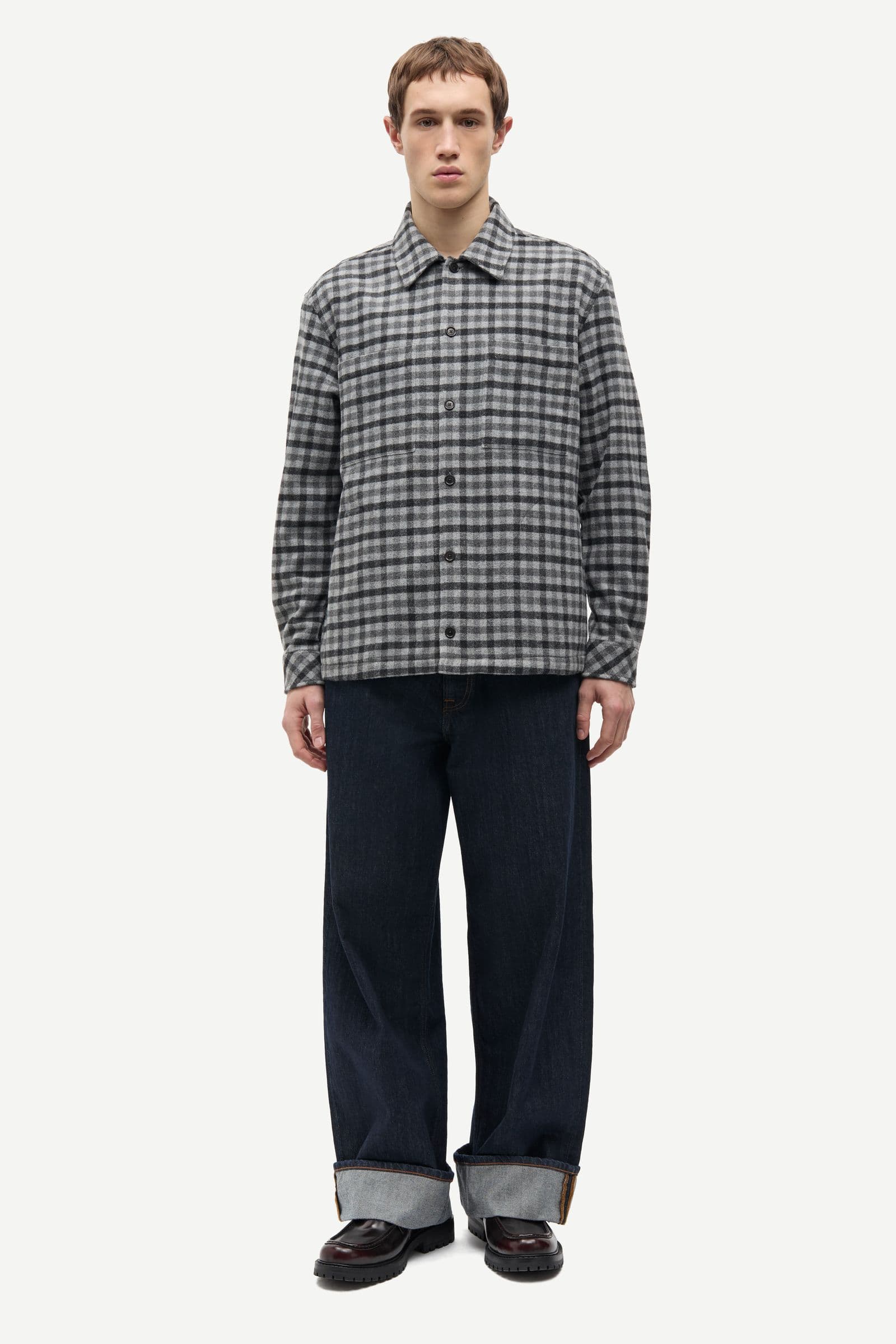 Sacastor X O overshirt 14089 Grey Mel. Ch.
