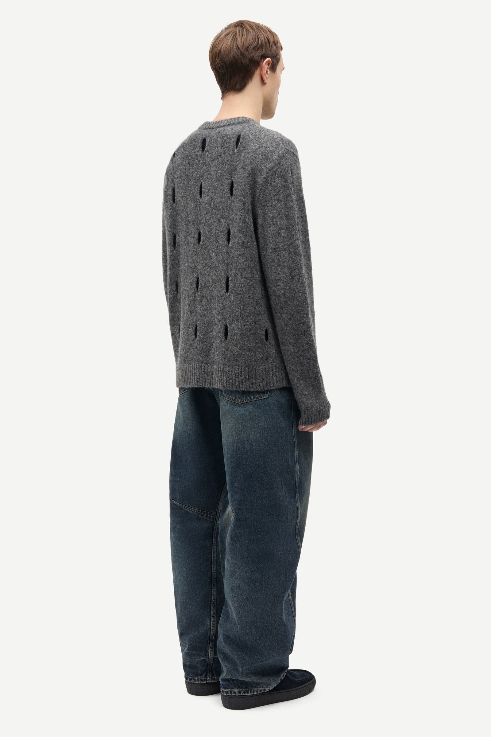 Saklas v-neck 16097 Dark grey mel.