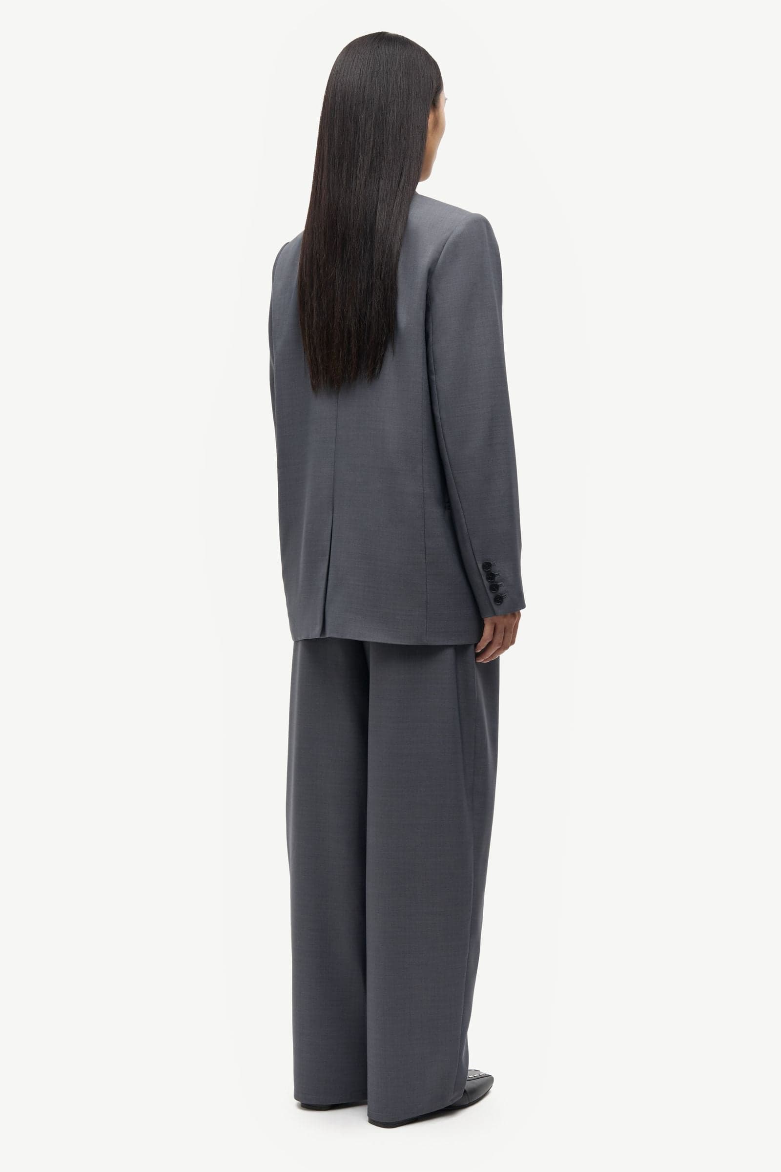 Saharper pleat trousers 16178 Dark grey mel.