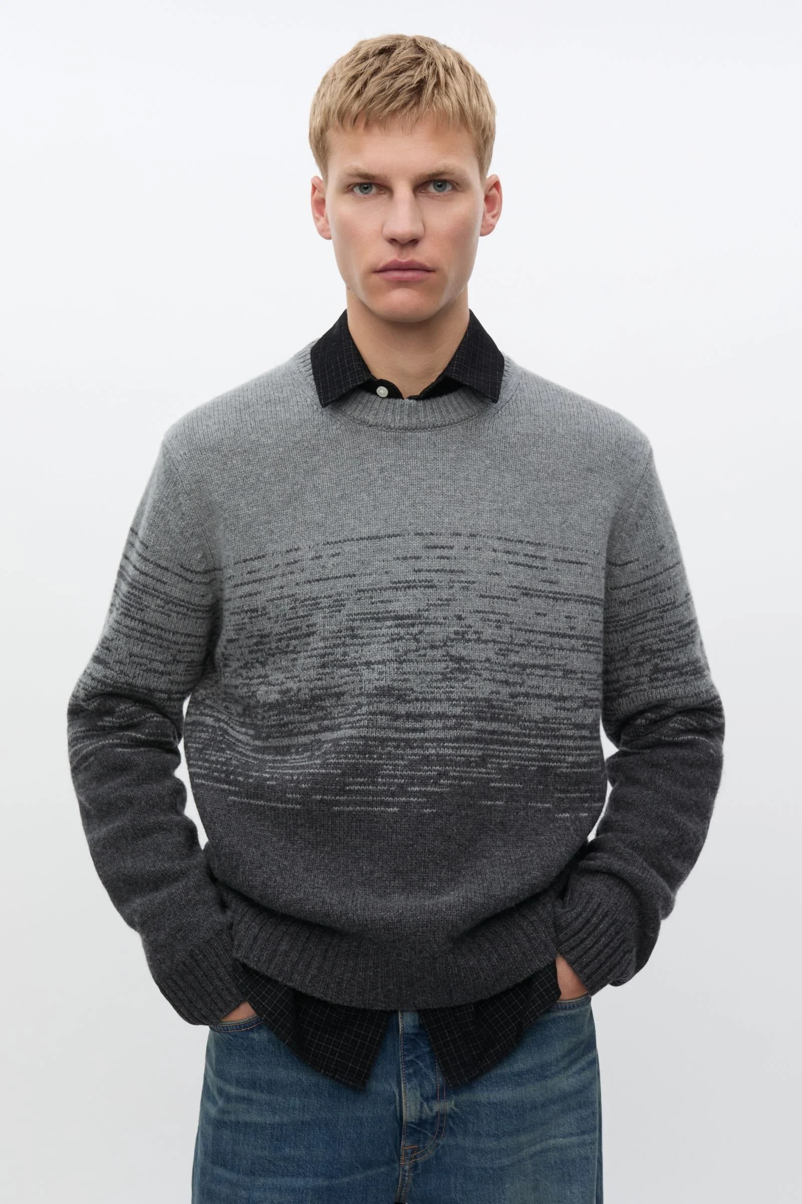 Sajones sweater 16097 Grey mel St