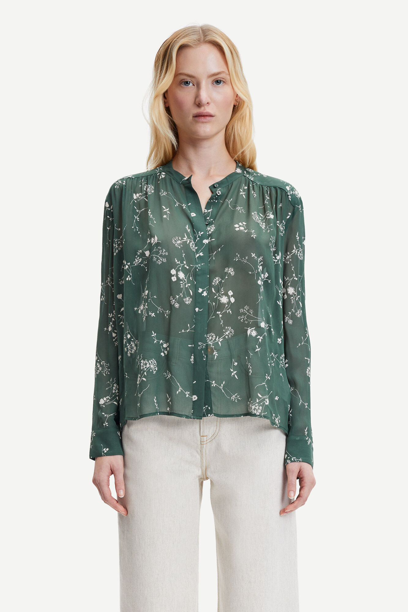 Mode Blouses Mouwloze blouses Samsøe & samsøe Sams\u00f8e & sams\u00f8e Mouwloze blouse room gestippeld patroon elegant 